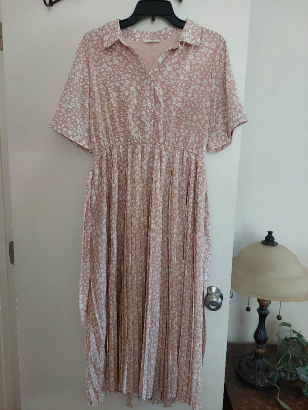 Bohme Tan Floral Midi Dress